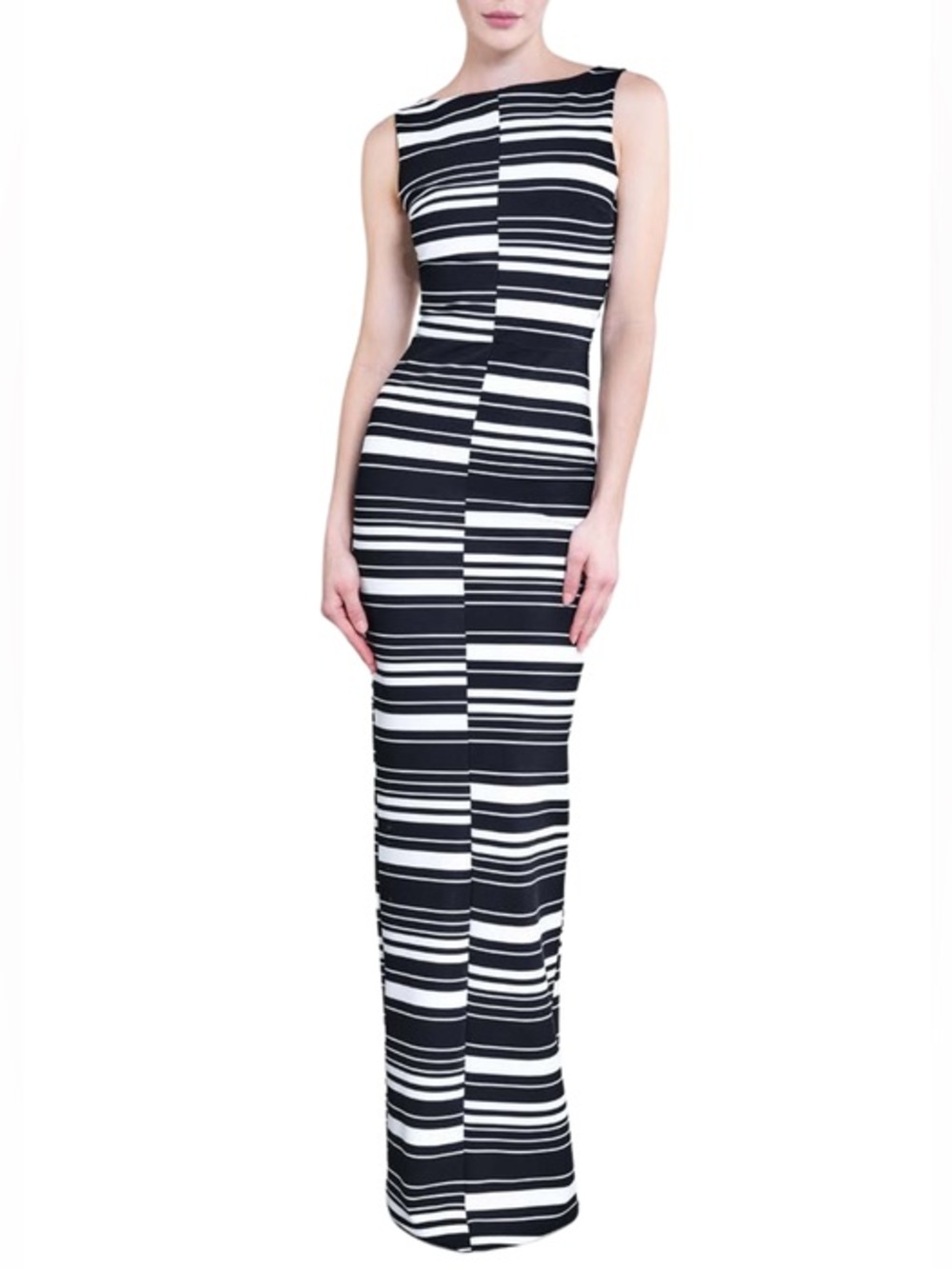 NWT Chiara Boni La Petite Robe Lostri Print Long Maxi Dress Black White
